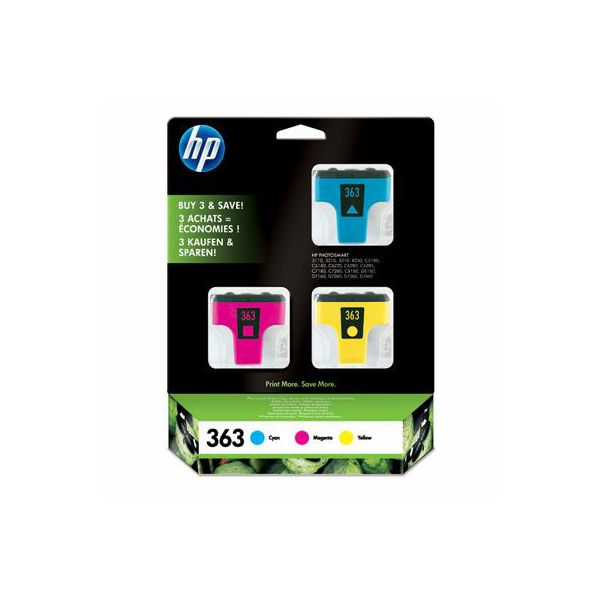 HP CB333EE No.363 Cyan/Magenta/Yellow Orginalna tinta 3-pack