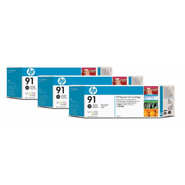 HP C9481A No.91 Photo Black Orginalna tinta 3-pack