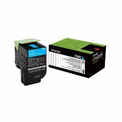 LEXMARK 708C 70C80C0 CYAN ORGINALNI TONER